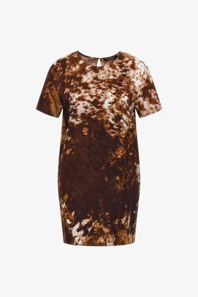Roberto Cavalli Appaloosa Print Dress In Brown