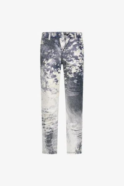 Roberto Cavalli Appaloosa Print Jeans In Blue