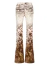Roberto Cavalli Appaloosa-print Jeans In Brown
