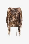 Roberto Cavalli Appaloosa Print Kaftan In Brown