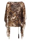 Roberto Cavalli Appaloosa Print Kaftan In Brown