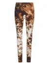 Roberto Cavalli Appaloosa Print Leggings In Brown
