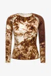 Roberto Cavalli Appaloosa Print Top In Brown