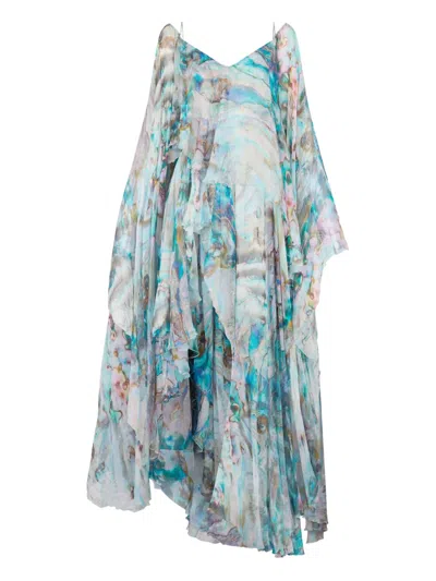 Roberto Cavalli Asymmetric Dress In Blue