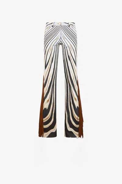 Roberto Cavalli Ausgestellte Jeans Mit Zebra-muster In Multi