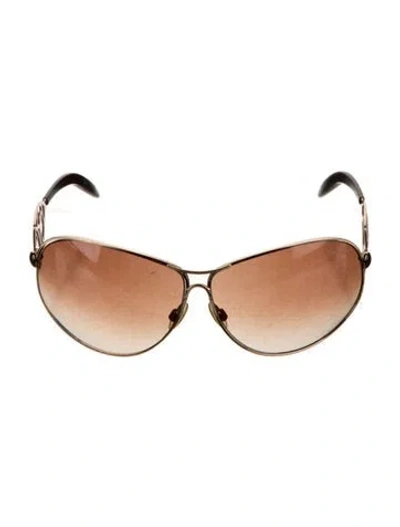 Pre-owned Roberto Cavalli Aviator Gradient Sunglasses In Brown