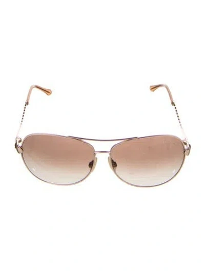 Pre-owned Roberto Cavalli Aviator Gradient Sunglasses In Gold