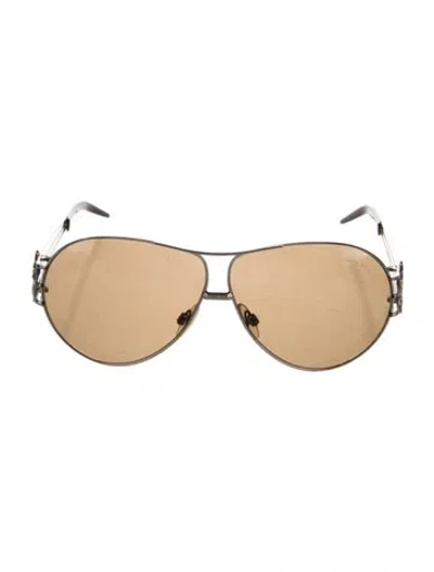 Pre-owned Roberto Cavalli Aviator Tinted Sunglasses In Silver