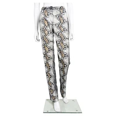 Pre-owned Roberto Cavalli A/w 1998 Python Green Bootcut Jeans