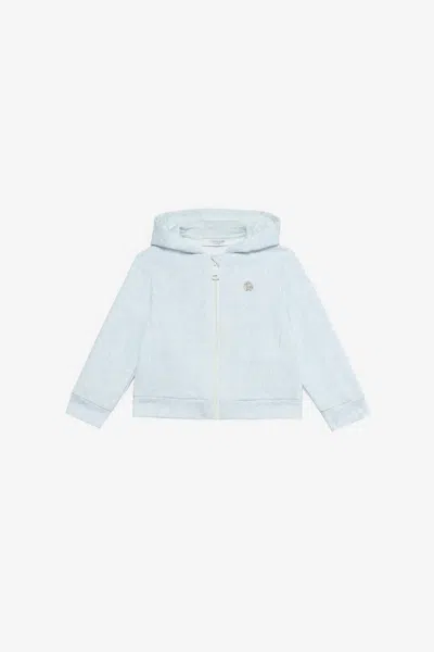 Roberto Cavalli Baby Blue Sweatshirt With Floral Print In White