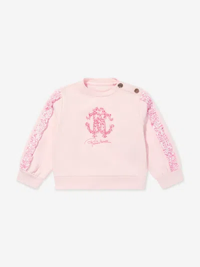 Roberto Cavalli Kids'  Baby Girls Logo Sweatshirt In Pink