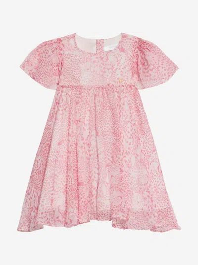 Roberto Cavalli Baby Girls Silk Dress In Pink