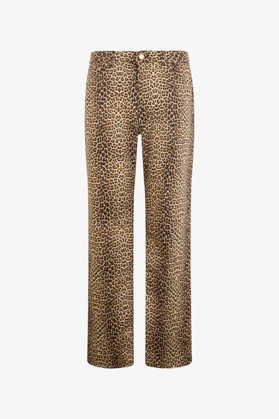 Roberto Cavalli Baby Jaguar Print Flare Pants In Brown