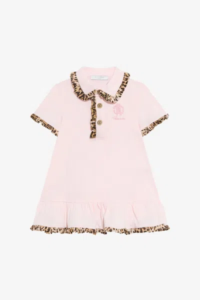 Roberto Cavalli Baby Pink Dress With Jaguar Skin Inserts