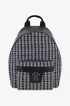 Roberto Cavalli Backpack With Monogram Mirror Snake In Black/grey