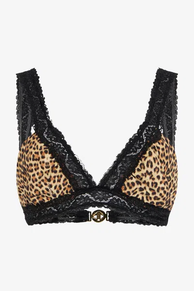 Roberto Cavalli Leopard Print Lace Swimwear In Animal Print