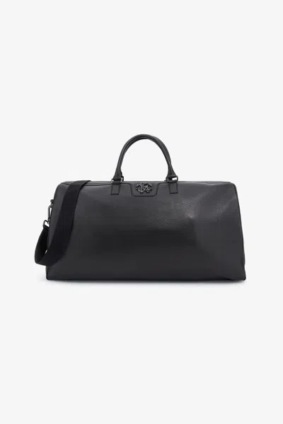 Roberto Cavalli Bag With Monogram Mirror Snake In Black