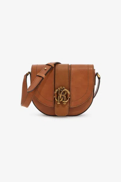 Roberto Cavalli Bag With Monogram Rc In Brown