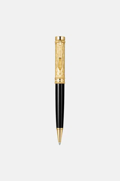 Roberto Cavalli Ballpoint Pen, Gold Color & Black Lacquer In Multi