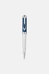 Roberto Cavalli Ballpoint Pen, Silver Color & Blue Lacquer