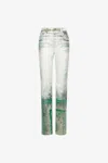 Roberto Cavalli Bandana Print Jeans In Green