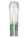 Roberto Cavalli Bandana Print Jeans In Green