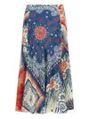 Roberto Cavalli Bandana-print Midi Skirt In Blue