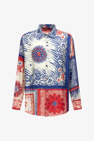 Roberto Cavalli Bandana Print Shirt In Blue
