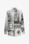 Roberto Cavalli Bandana Print Shirt In Blue