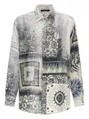 Roberto Cavalli Bandana Print Shirt In Blue