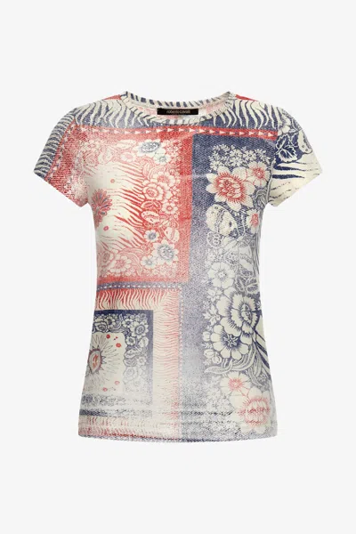 Roberto Cavalli Bandana Print T-shirt In Blue