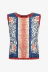 Roberto Cavalli Print Sleeveless Top In Blue
