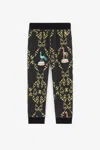 Roberto Cavalli Baroque-print Cotton Sweatpants In Black
