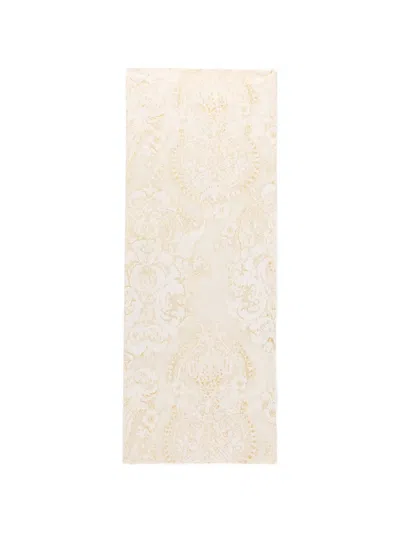 Roberto Cavalli Baroque-print Fringed Scarf In Neutral