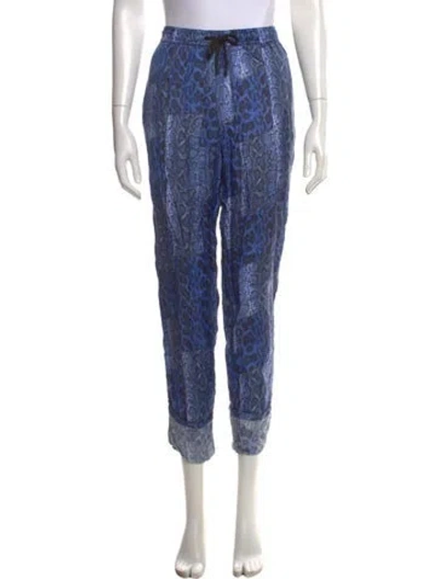 Pre-owned Roberto Cavalli Beachwear Straight Leg Pants In Blue