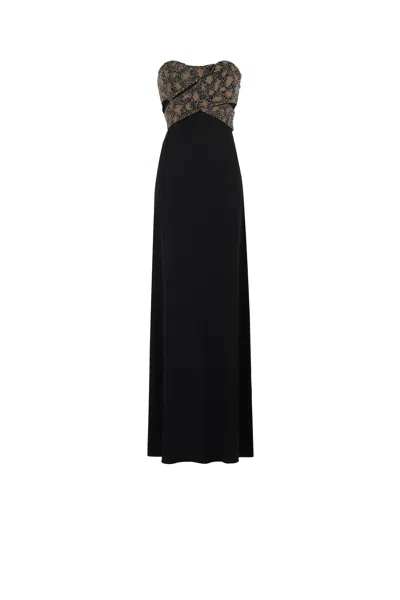 Roberto Cavalli Bead-embellished Maxi Dress In Black