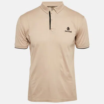 Pre-owned Roberto Cavalli Beige Cotton Pique Polo T-shirt M