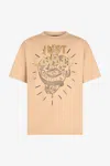 Roberto Cavalli Beige Graphic Print T-shirt In Nude