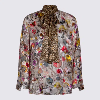 Roberto Cavalli Beige Viscose Shirt In Multi