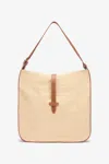 Roberto Cavalli Beige Woven Large Shoulder Bag In Light Brown