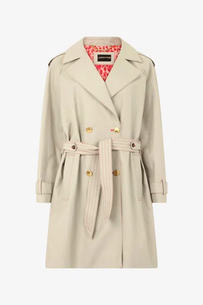 Roberto Cavalli Beiger Trenchcoat In Gray