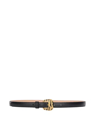 ROBERTO CAVALLI BEJEWELED-BUCKLE LEATHER BELT