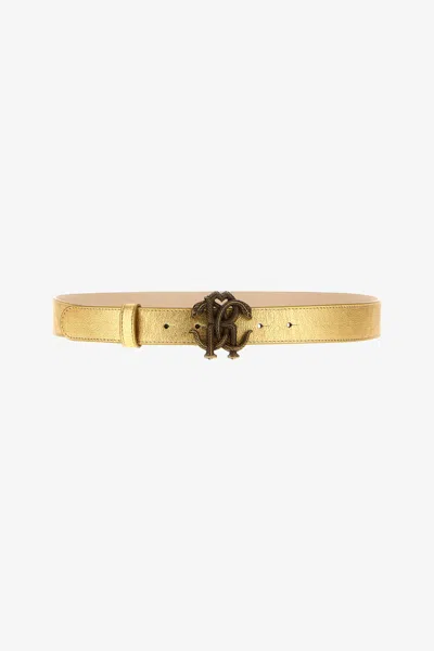 Roberto Cavalli Belt With Monogram Rc In Gold