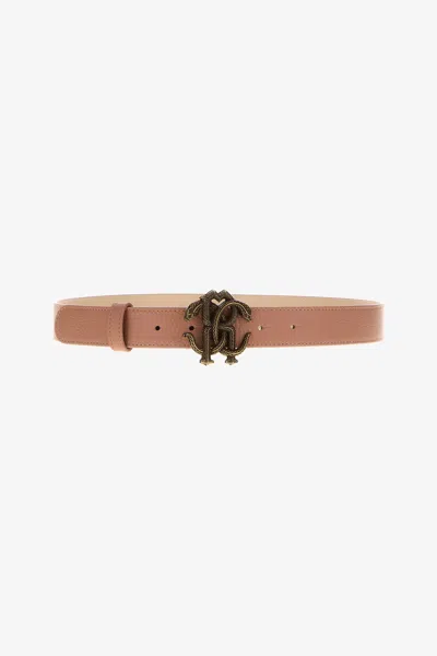Roberto Cavalli Belt With Monogram Rc In Light Brown