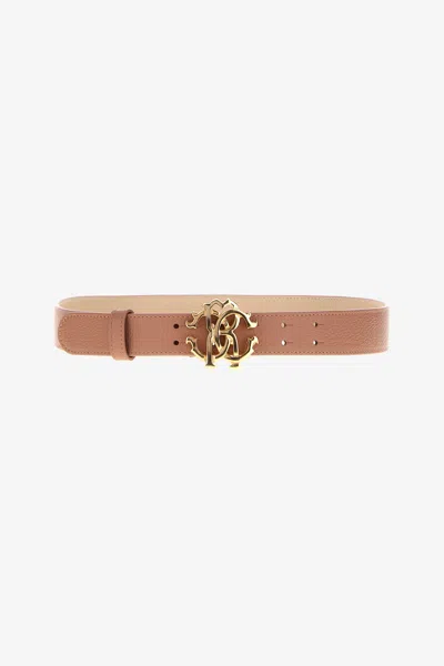 Roberto Cavalli Belt With Monogram Rc In Light Brown