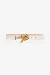 ROBERTO CAVALLI BELT WITH SNAKE PRINT AND JEWEL TIGER DETAIL