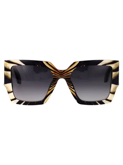 Roberto Cavalli Bianco Nero Acetate Sunglasses In Multi
