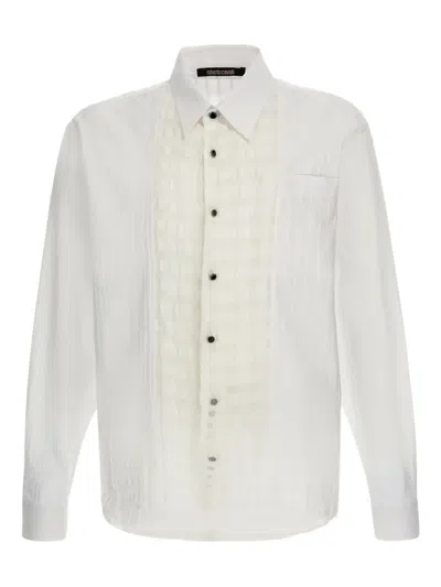 Roberto Cavalli Bib-collar Shirt In White