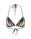 Roberto Cavalli Ray Of Gold Printed Lycra Bikini Top In Gold