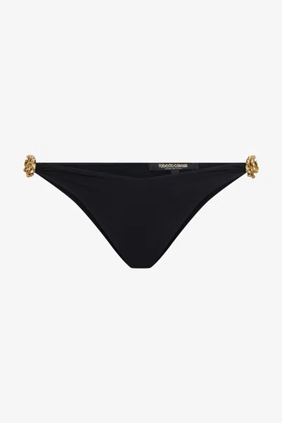 Roberto Cavalli Bikini With Logo Detail In Black